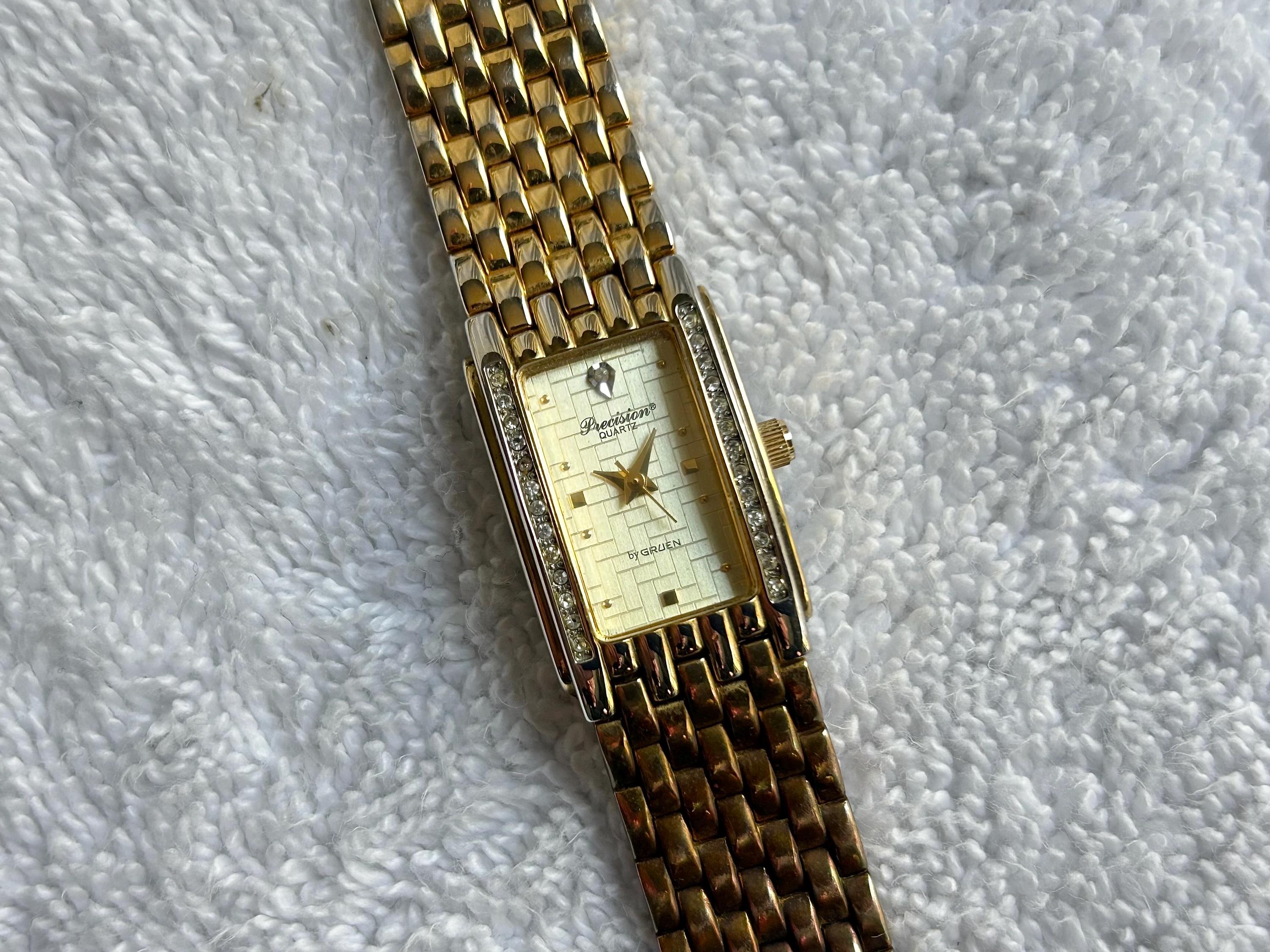 Bracelet Montre Pour Femme Precision By Gruen - Cuir Double Ton - Pour Montre à Quartz - Occasion