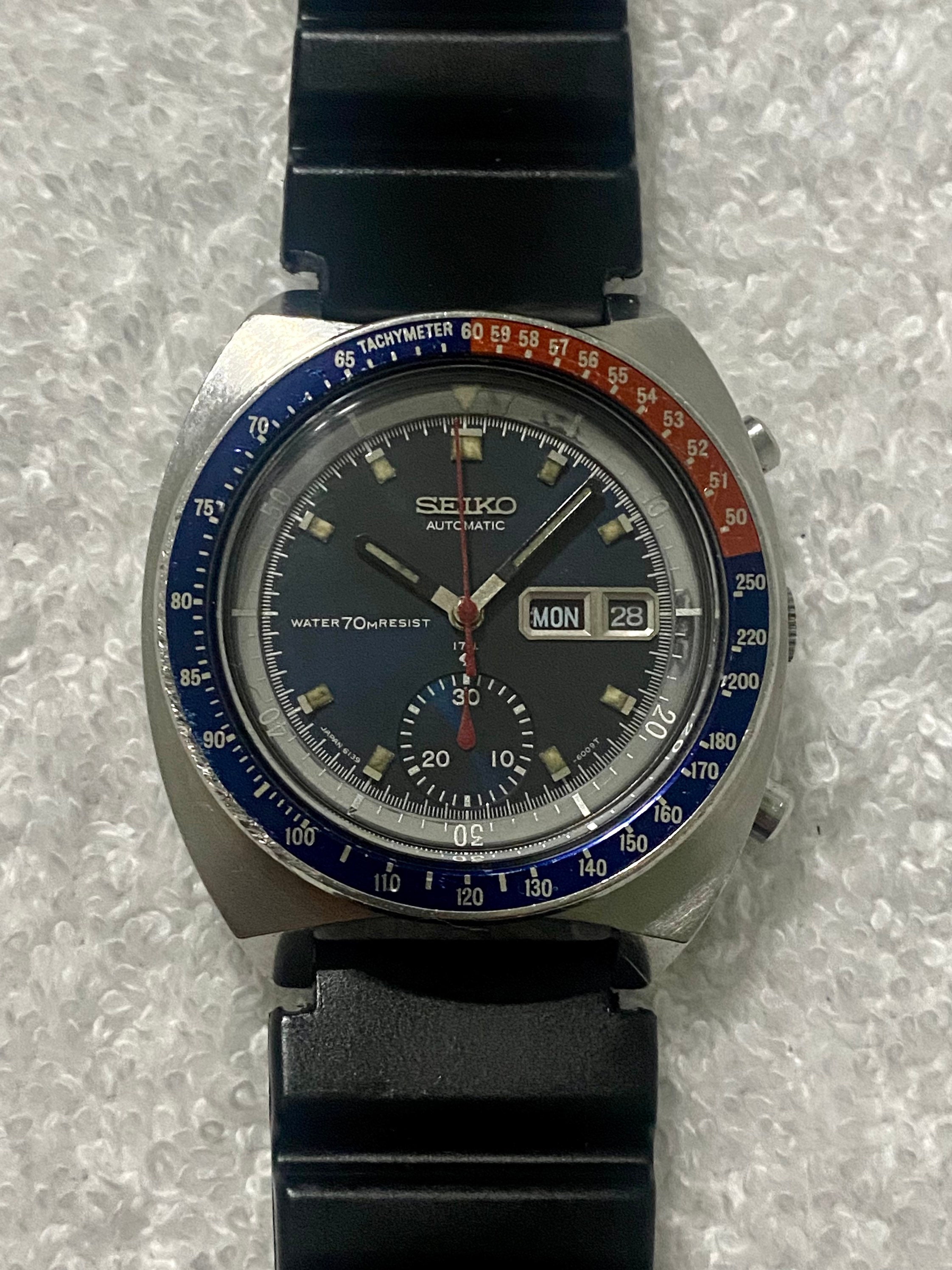 Seiko PEPSI WATER 70M RESISTANT Day Date Chronograph 6139-6005 - Etsy  Ireland