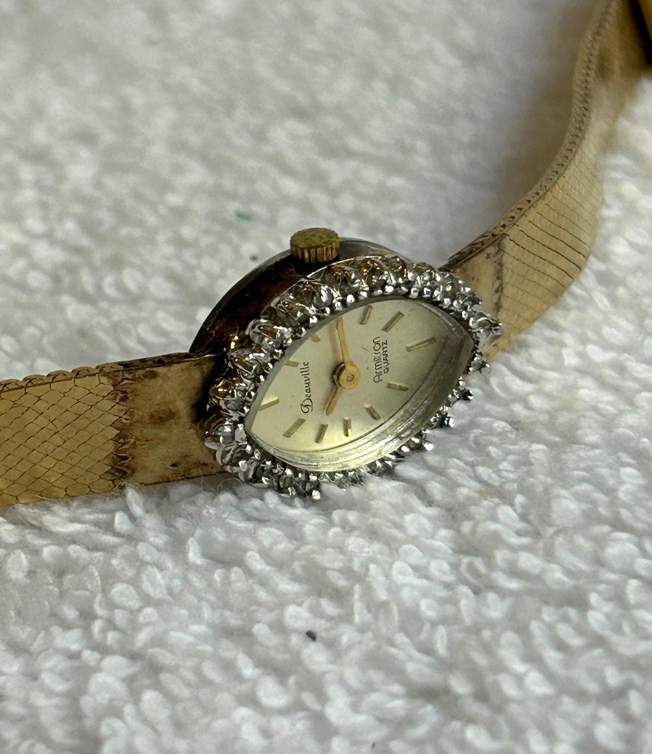 Vintage Deauville Crystals Bezel Gold-plated Stainless-steel 