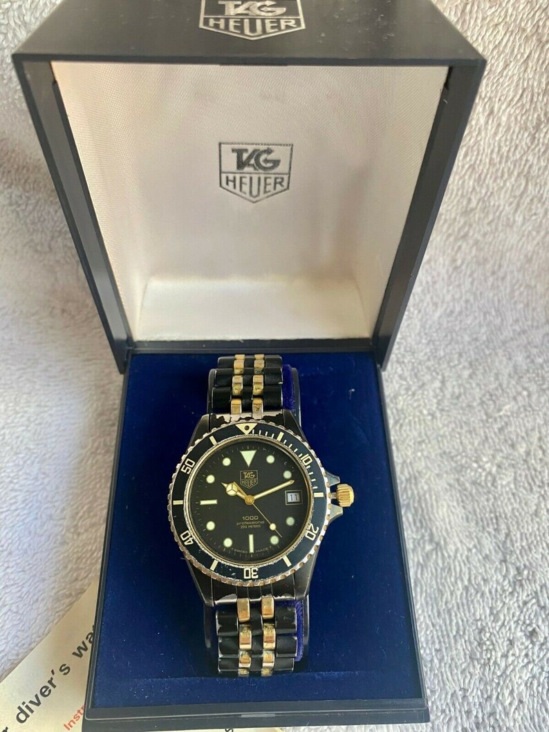 Tag Heuer Black Coral 1000 Series Diver 200 Meter Date Box and | Etsy
