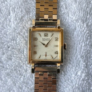 Vintage Gruen Precision 17 Jewels Mechanical Hand-Winding 10kt Rolled Gold Plated Swiss Made Watch