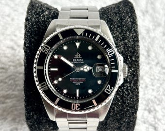 Vintage Elgin Treasure Automatic Stainless Steel 200M Diver Watch