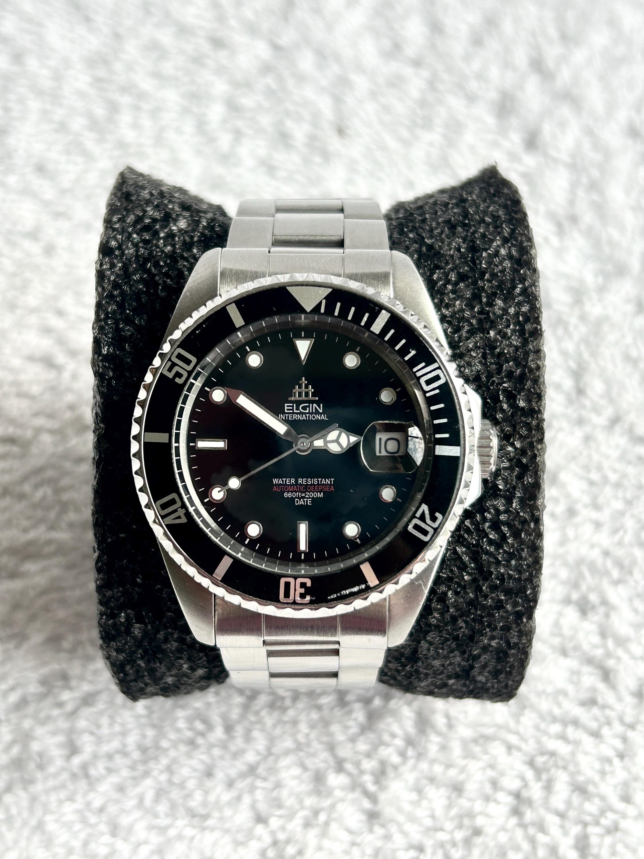 Vintage Elgin Treasure Automatic Stainless Steel 200M Diver Watch
