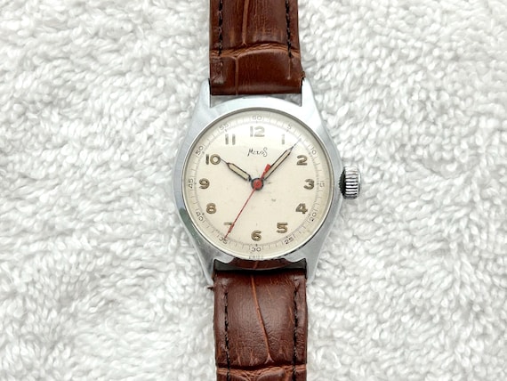 Vintage MiloS 7 Jewels Military Mechanical Hand-Winding Swiss Made Watch View 4