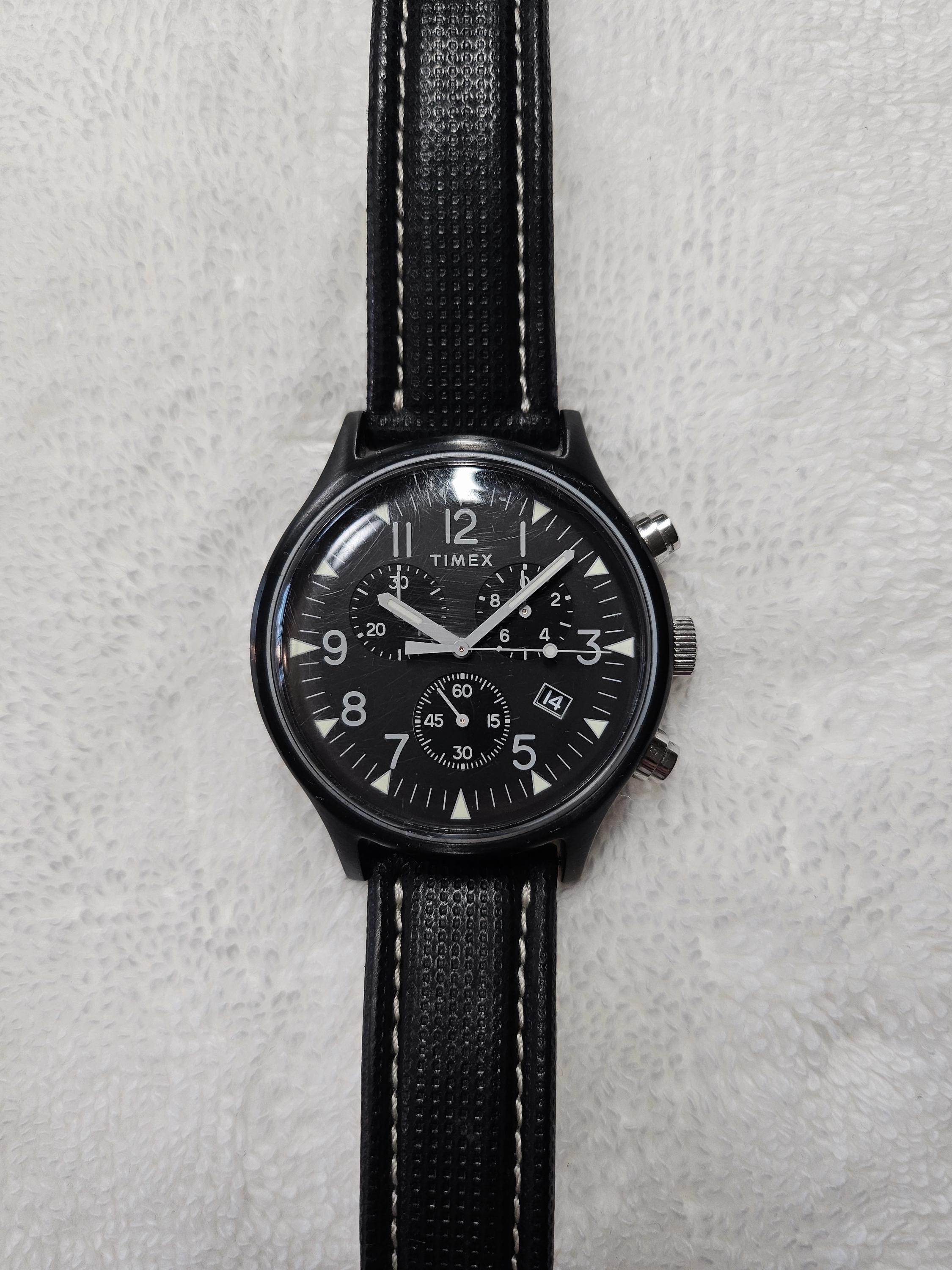 Timex Panda Collection Vintage Timex Chronograph Panda Dial Stainless Steel Quartz Watch. - Etsy