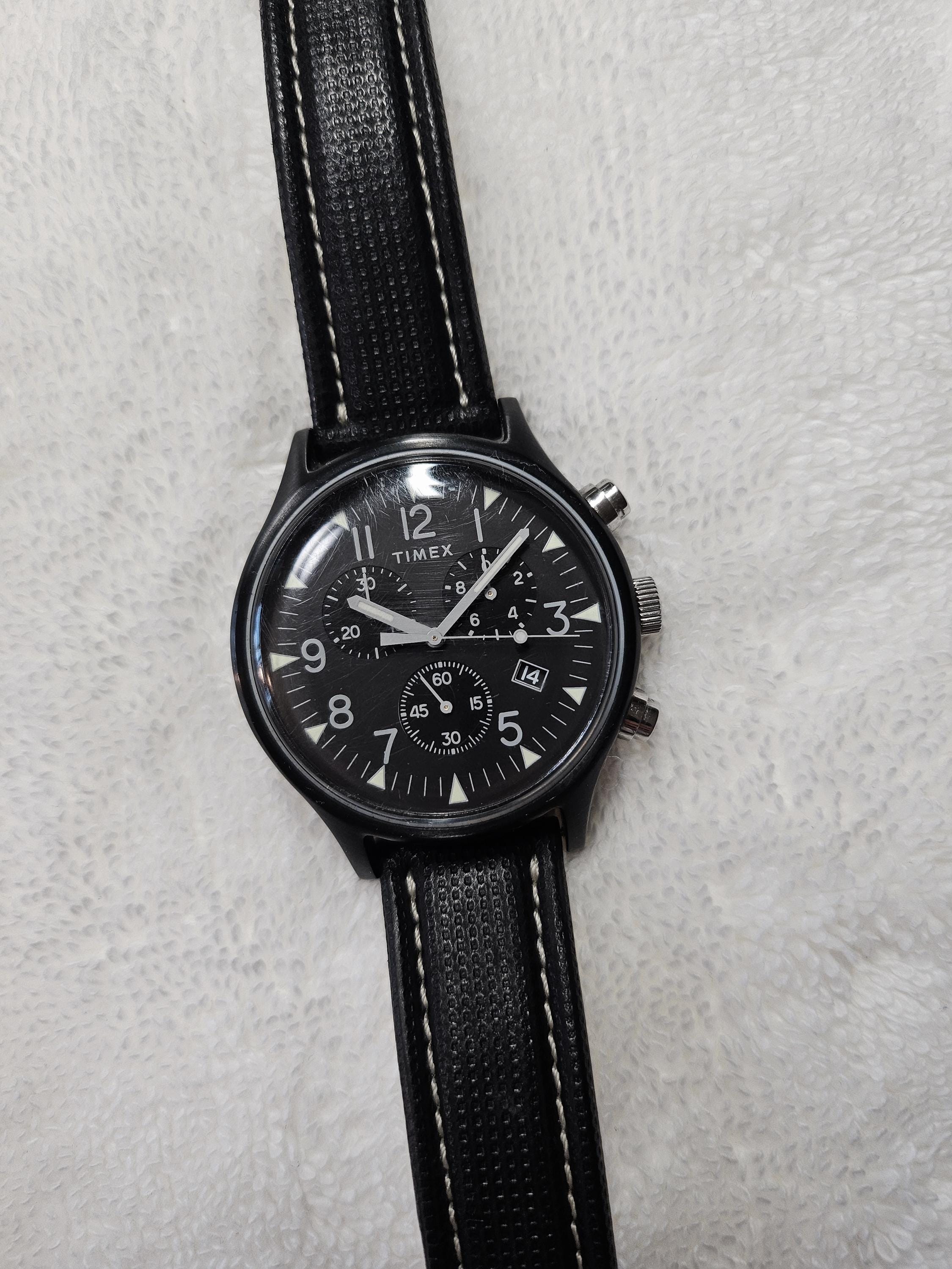 Timex Panda Collection Vintage Timex Chronograph Panda Dial Stainless Steel Quartz Watch. - Etsy