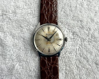 Vintage Bulova 1961 Aged Zifferblatt Edelstahl Mechanische Handaufzug Swiss Made Uhr