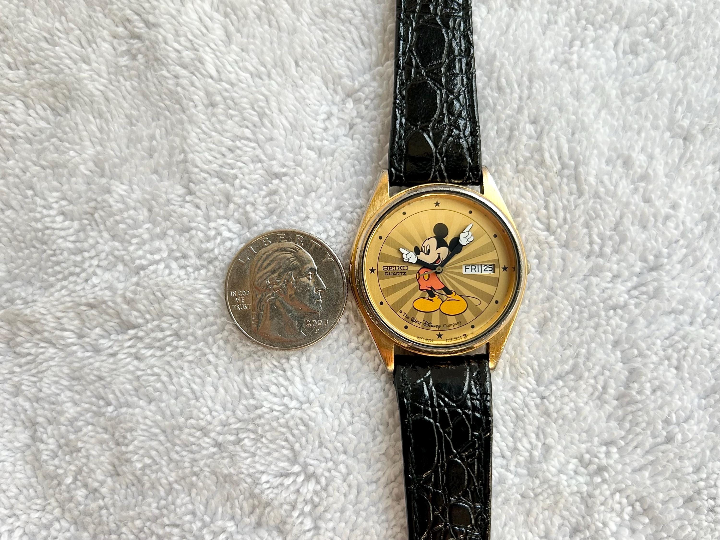 Vintage Seiko Mickey Mouse Sunburst Quick Set Day/date Gold Plated