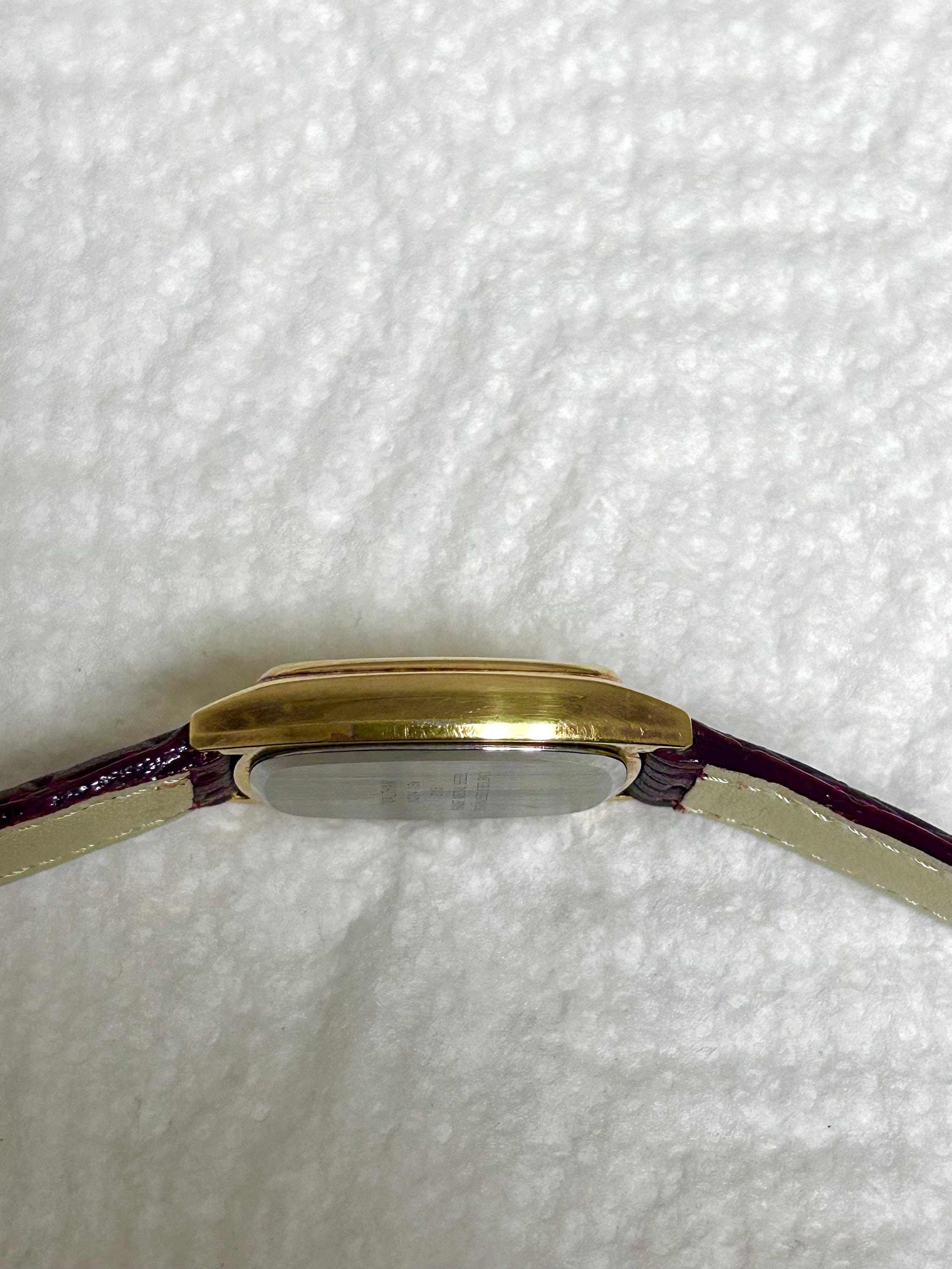 Vintage Waltham Tank Quartz Quick Set Date Gold Plated Stainless