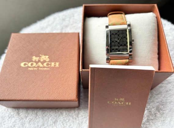 Coach Tank Stainless Steel Quartz Swiss Made Watch W Box and Manual Etsy