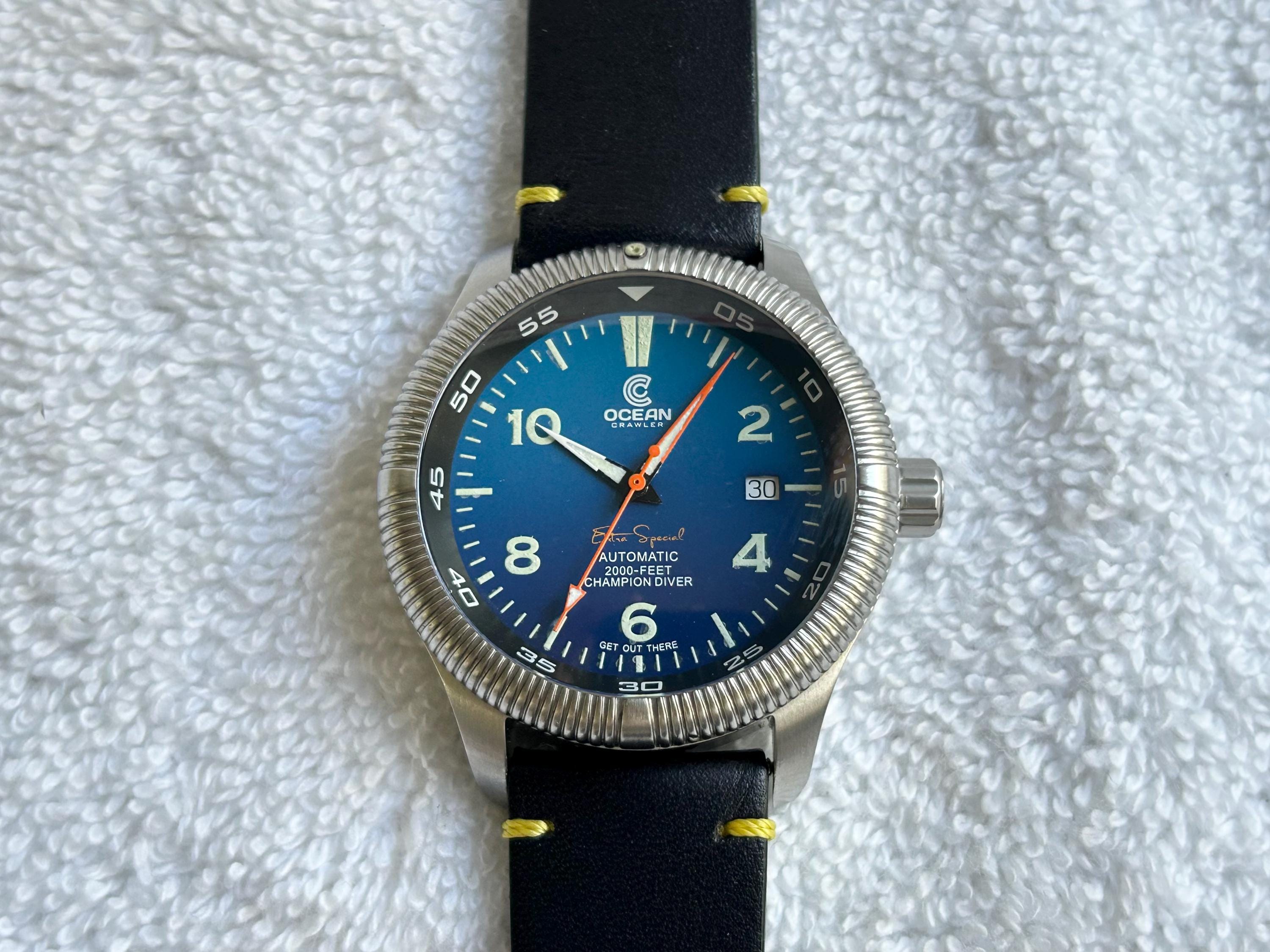 Ocean Crawler Champion Diver V2 Watch 44mm Ocean Crawler Champion Diver Fordite - The Time Bum main image 4
