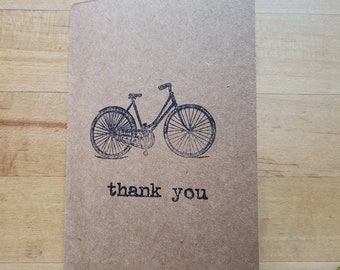 Bicycle Blank Thank You Card / Stationary Set - 5 Cards & Envelopes