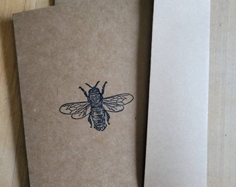 Blank Bee Greeting Card / Stationary Set - 5 Cards & Envelopes