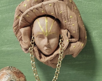 Wall Flower Form No. X – Handmade Terracotta Sculpture, Grotesque Art, 3D OOAK Decor