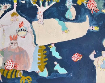 Oryginalny obraz / „Królowe i mistyczki” / Proroctwo / Sztuka OOAK / Sztuka surrealistyczna / Wizjoner