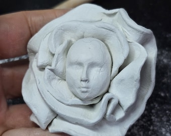 Ręcznie robiona ozdoba ścienna, kwiat / dekoracja 3D / rzeźba OOAK Curio / obiekt artystyczny / dekoracja ścienna