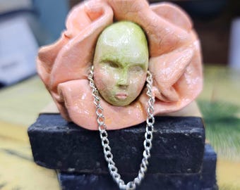 Ręcznie robiona ozdoba ścienna w kształcie kwiatu / dekoracja 3D / rzeźba OOAK Curio / obiekt artystyczny / dekoracja ścienna