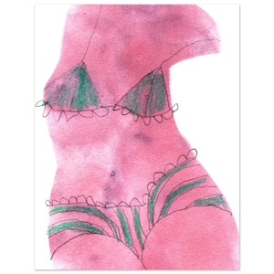 Fierce, strong, and sensual, an intimate portrait, figurative illustration of the natural form, fine art poster print, boudoir art