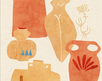 Bogini / Kobiecość / Plakat / Wydruk artystyczny / Amfora / Wąż / Kuchnia / Salon / Jadalnia / Dekoracja ścienna