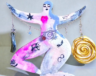 Ręcznie wykonana rzeźba, ciało niebieskie, słońce, księżyc, gwiazdy, zawieszki, dekoracja ścienna