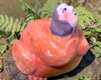 Handmade Frog Woman Figurine: Weird Sculpture Art Doll / OOAK/ Curio / Statuette