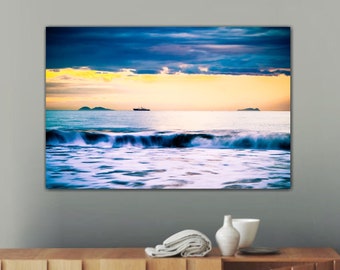 Coronado Beach, CA - Seascape Sunset Decor - Available as Paper, Canvas, & Metal Fine Art Prints