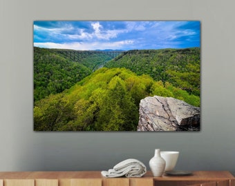New River Gorge Bridge Print: Long Point Trail, West Virginia Nature Photography
