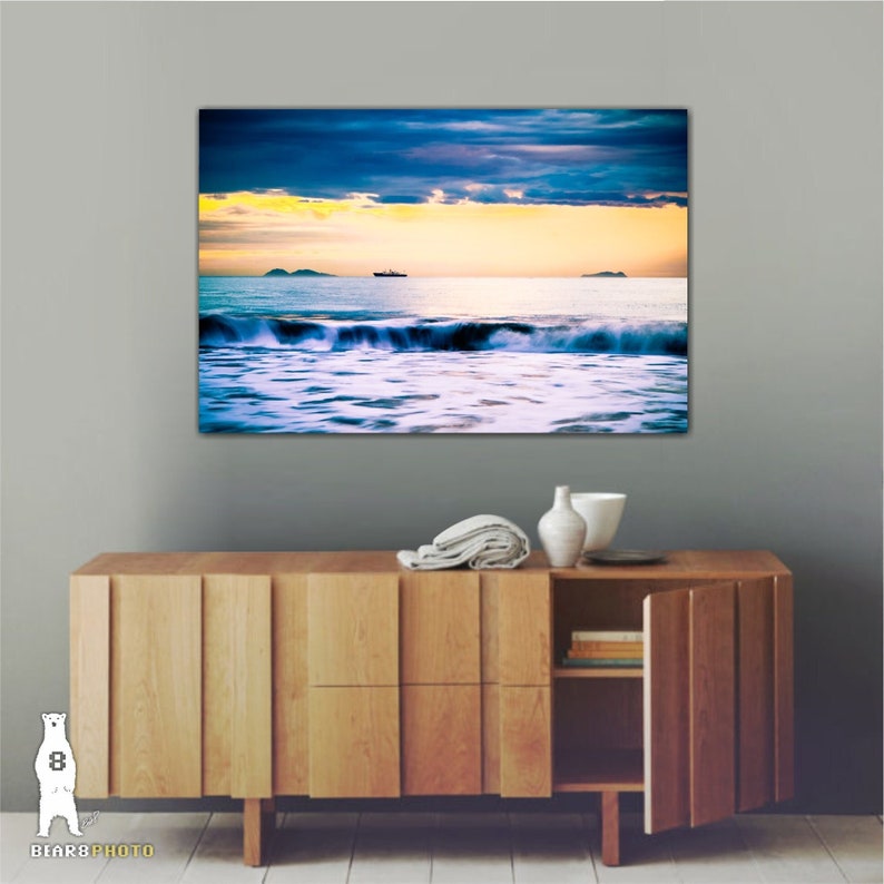 Coronado Beach, CA - Seascape Sunset Decor - Available as Paper, Canvas, & Metal Fine Art Prints immagine 1
