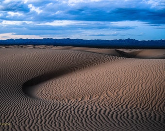 Imperial Sand Dunes at Dusk - Photography Prints, Glamis Sand Dunes, Algodones Dunes, Southern California, Southwestern Desert Wall Art