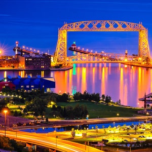 Duluth Aerial Lift Bridge Art Print: Minnesota Harbor Photo