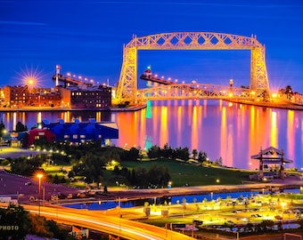 Duluth Aerial Lift Bridge Art Print: Minnesota Harbor Photo
