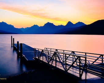 Lake McDonald Sunrise, Glacier National Park, Montana Landscape Photograph Available as Paper, Canvas, & Metal Fine Art Prints