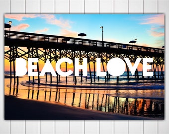Beach Love Typography Prints, Summer Wall Art Poster, Beach House Decor, Coastal Wall Decor, Beach Quotes