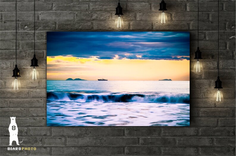 Coronado Beach, CA - Seascape Sunset Decor - Available as Paper, Canvas, & Metal Fine Art Prints immagine 6