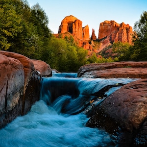 Cathedral Rock seen from Oak Creek, Sedona AZ, Red Rocks Photography Available as Archival Paper, Canvas, & Metal Fine Art Prints image 1