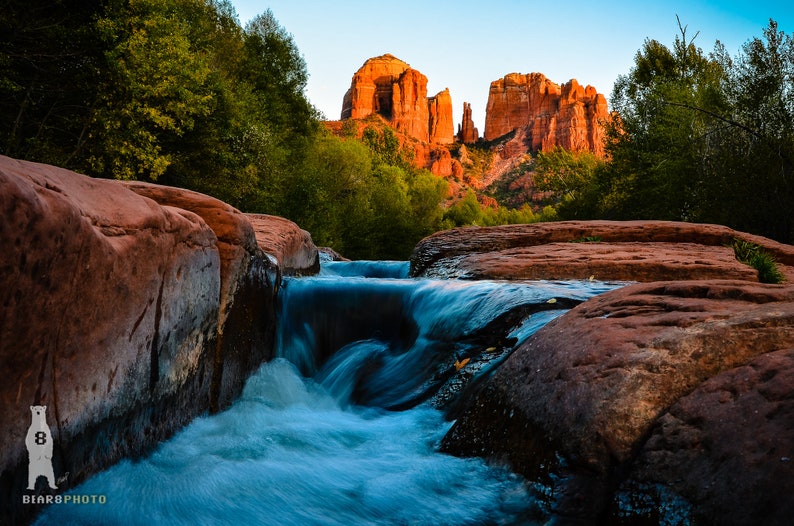 Cathedral Rock seen from Oak Creek, Sedona AZ, Red Rocks Photography Available as Archival Paper, Canvas, & Metal Fine Art Prints image 1