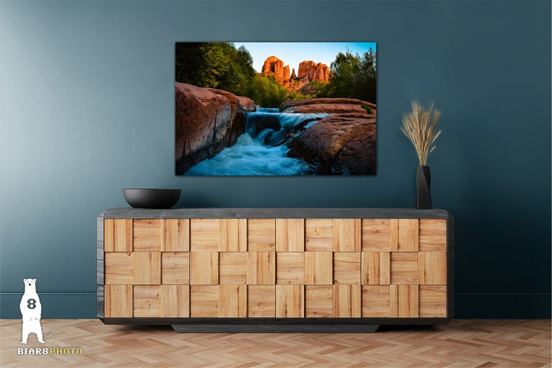 Cathedral Rock seen from Oak Creek, Sedona AZ, Red Rocks Photography Available as Archival Paper, Canvas, & Metal Fine Art Prints image 3