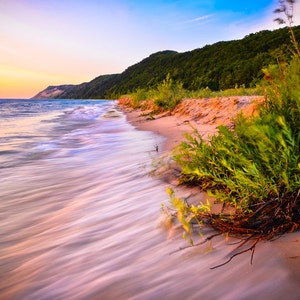 Lake Michigan Sunset Print: Sleeping Bear Dunes Photography