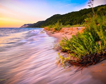 Sleeping Bear Dunes, Esch Beach, Photo Print, Michigan Photography, Lake Michigan Photography, Northern Michigan Photos, Michigan Sunset