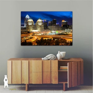 Cincinnati Ohio City Skyline Photography Available as Archival Paper, Canvas, & Metal Fine Art Prints image 4