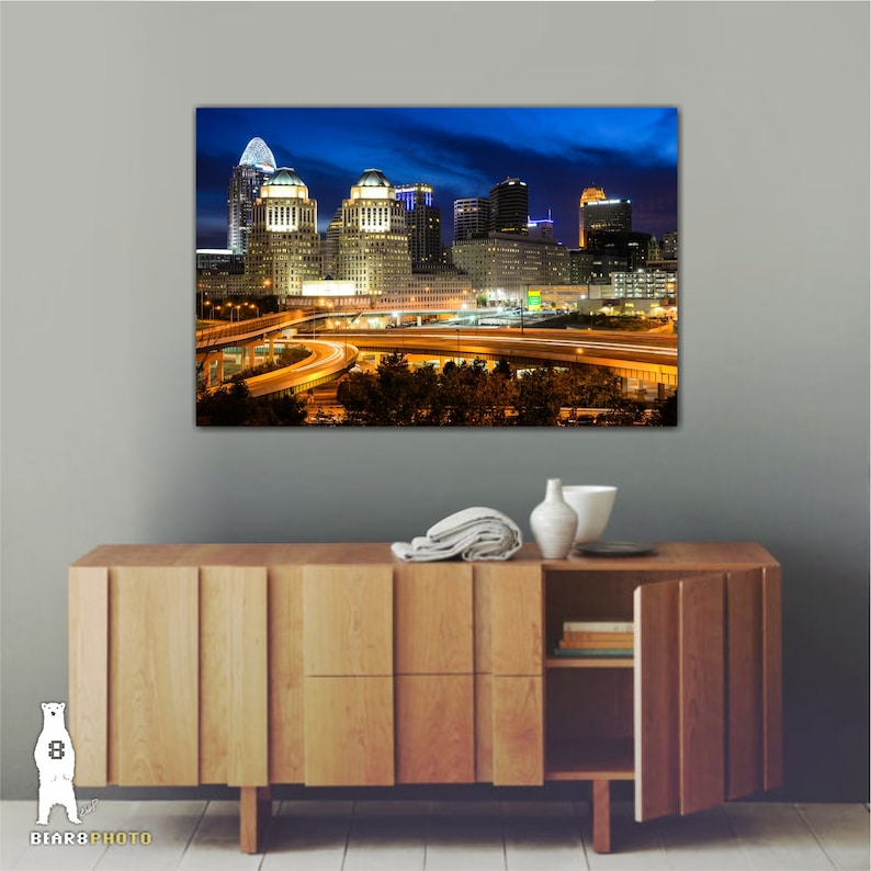 Cincinnati Ohio City Skyline Photography Available as Archival Paper, Canvas, & Metal Fine Art Prints image 4