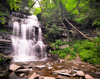 Ganoga Falls - Ricketts Glen, Pennsylvania Waterfall Photography Prints - Available as Paper, Canvas, & Metal Fine Art Prints