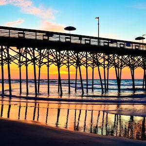 Garden City Beach Pier Sunrise Print: South Carolina Coastal Art
