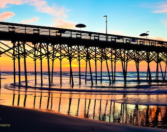 Garden City Beach Pier Sunrise Print: South Carolina Coastal Art