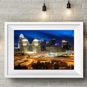Cincinnati Ohio City Skyline Photography Available as Archival Paper, Canvas, & Metal Fine Art Prints image 3