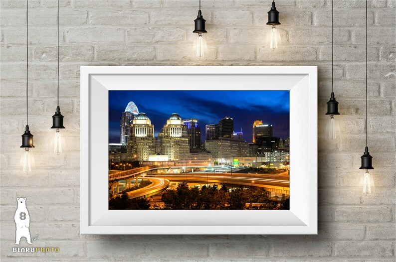 Cincinnati Ohio City Skyline Photography Available as Archival Paper, Canvas, & Metal Fine Art Prints image 3