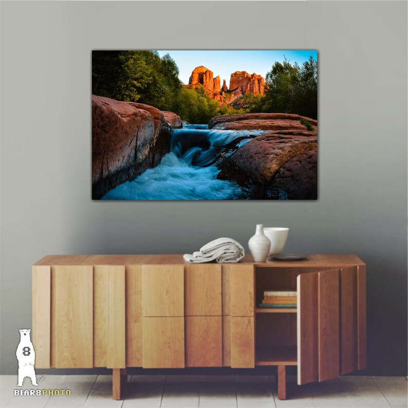 Cathedral Rock seen from Oak Creek, Sedona AZ, Red Rocks Photography Available as Archival Paper, Canvas, & Metal Fine Art Prints image 5