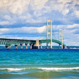 Mackinac Bridge Photo Print: Lake Michigan Wall Art, Yooper Decor