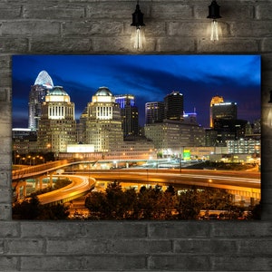 Cincinnati Ohio City Skyline Photography Available as Archival Paper, Canvas, & Metal Fine Art Prints image 7