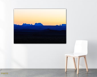 Southwestern Minimalist Photography Fine Art Prints, Valley of the Gods at Dusk, Utah Wall Art, Serene Sunset, Minimal Nature Decor